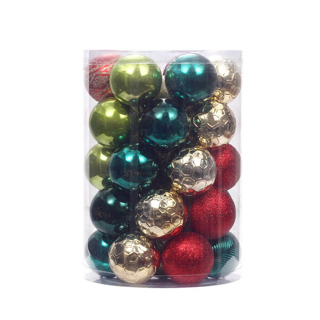 Kerstballen Mix 64 PVC Kerstballen 6cm